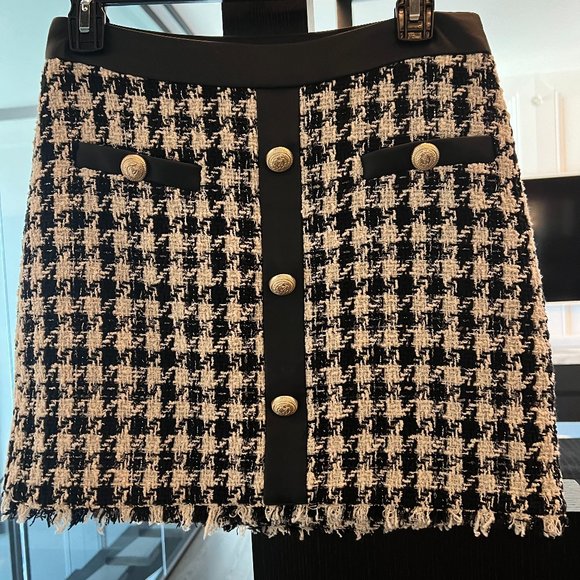 Generation Love Asher Tweed Combo Skirt  Asher Tweed Combo Skirt size 4 like new - Picture 5 of 7